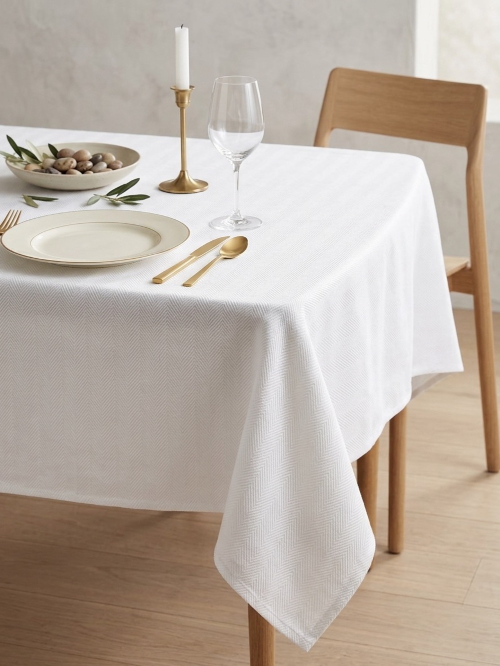 NWT Ralph Lauren Tuxedo Tablecloth White 60x84 oblong dining room